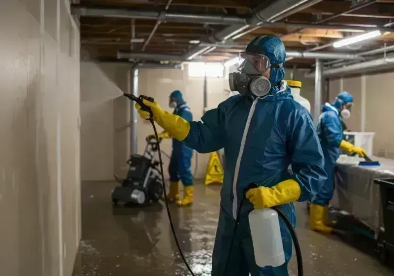 Basement Sanitization and Antimicrobial Treatment process in Sparta, IL