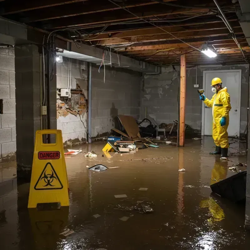 Flooded Basement Electrical Hazard in Sparta, IL Property